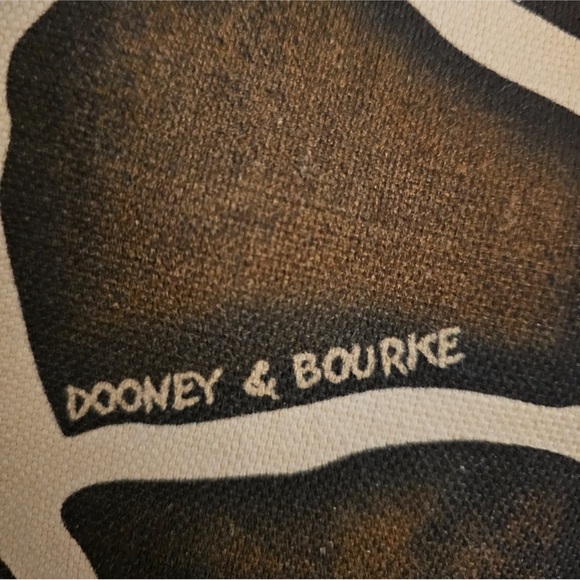 DOONEY & BOURKE VINTAGE GIRAFFE ANIMAL.. CANVAS W/ TAN LEATHER TRIM DUCK CHARM - Picture 13 of 17